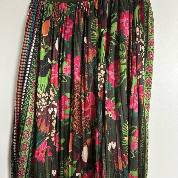 FARM Rio x Anthropologie Bosque Pleated Midi Skirt | M - Picture 3 of 6